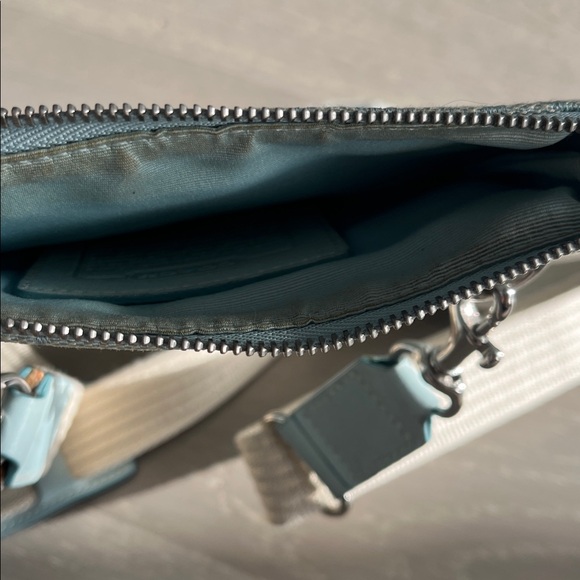 Coach Baby Blue Suede and Fabric Cross Body Bag - Picture 12 of 12